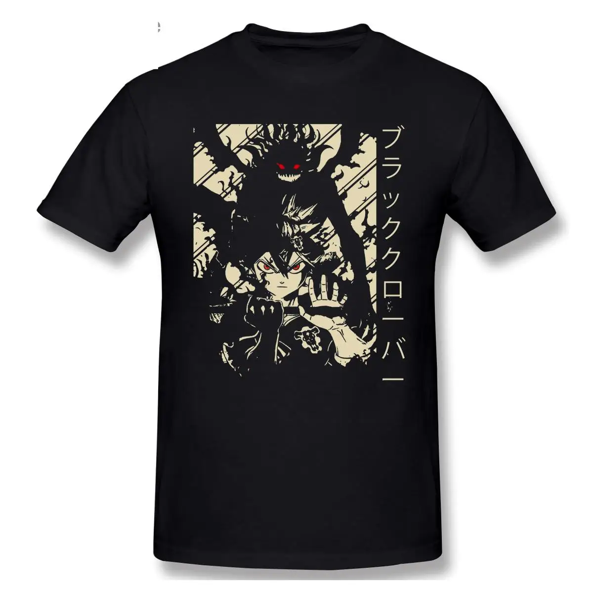 

2021 модная футболка с графическим рисунком из мультфильма аниме черный клевер Аста Повседневная мужская футболка с коротким рукавом и круглым вырезом из 100% хлопка футболки Топ