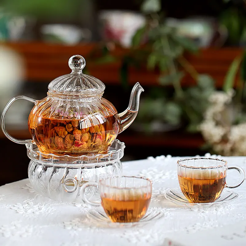 Glass Teaware Set Heatable Teapot Household Glass Tea Cup Heat Resistant Pumpkin Teapot for Tea With Filter Afternoon Tea set
Glass Teaware Set Heatable Teapot Household Glass Tea Cup Heat Resistant Pumpkin Teapot for Tea With Filter Afternoon Tea set