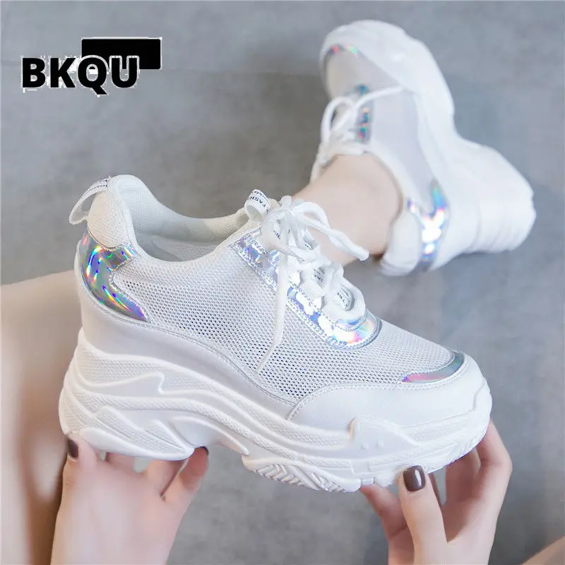 2022 Women Wedge Platform Rubber Brogue Lace Up High heel Shoes Increasing White Silver Sneakers women's platform shoes 
2022 Women Wedge Platform Rubber Brogue Lace Up High heel Shoes Increasing White Silver Sneakers women's platform shoes