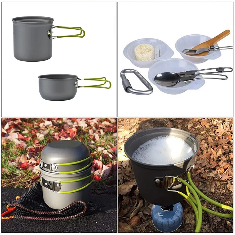 12PCS Outdoor Camping Tableware Kit Outdoor Cookware Set Foldable Spoon Fork Knife Kettle Cup Camping Equipment Supplie 2 People
12PCS Outdoor Camping Tableware Kit Outdoor Cookware Set Foldable Spoon Fork Knife Kettle Cup Camping Equipment Supplie 2 People