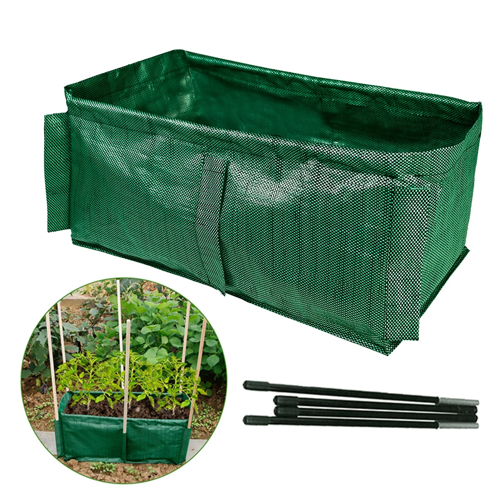 Foldable 6 Bracket Port Planting Bed Grow Bag Breathable Rectangle Vegetable Fabric Raised Flower Potato Outdoor Garden Tomato
Foldable 6 Bracket Port Planting Bed Grow Bag Breathable Rectangle Vegetable Fabric Raised Flower Potato Outdoor Garden Tomato