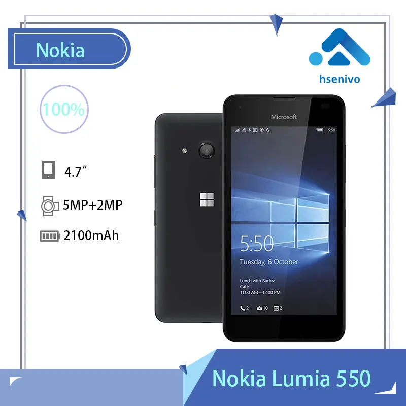 Nokia Lumia 550 Восстановленный Оригинальный Lumia 550 8 Мп камера четырехъядерный 8 Гб ROM 1 Гб RAM мобильный телефон LTE FDD 4G 4,7 дюйма 1280x720 пикселей
Nokia Lumia 550 Восстановленный Оригинальный Lumia 550 8 Мп камера четырехъядерный 8 Гб ROM 1 Гб RAM мобильный телефон LTE FDD 4G 4,7 дюйма 1280x720 пикселей