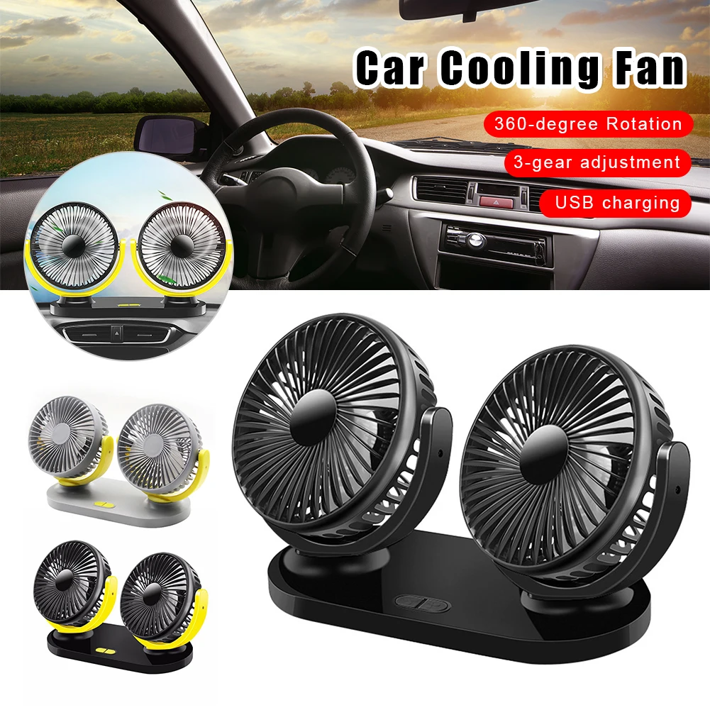 Universal Car Fan USB Powered Car Cooling Fan 12V/24V Double-Head Fan 3 Gear 360-Degree Adjustable for Car Truck Home Office
Universal Car Fan USB Powered Car Cooling Fan 12V/24V Double-Head Fan 3 Gear 360-Degree Adjustable for Car Truck Home Office