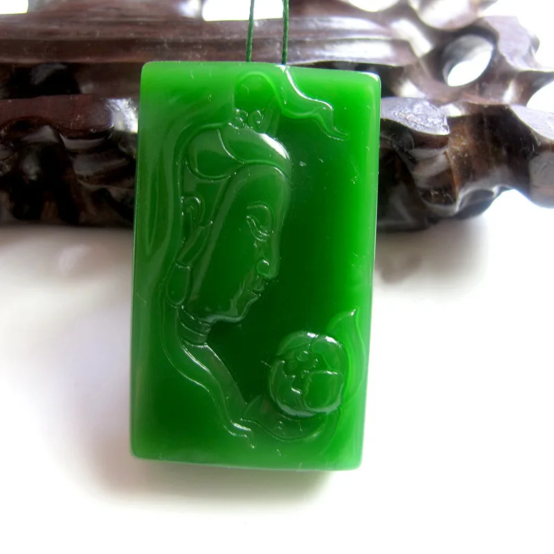 Natural Green Hand Carved Guanyin Jade Pendant Fashion Boutique Men's Guanyin Necklace Gift Accessories
Natural Green Hand Carved Guanyin Jade Pendant Fashion Boutique Men's Guanyin Necklace Gift Accessories