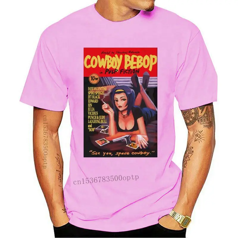 Camisetas de Cowboy Bebop para hombres, camisa de manga corta de ocio, cuello redondo, ropa de algodón, San Valentín, Pulp Ficti
Camisetas de Cowboy Bebop para hombres, camisa de manga corta de ocio, cuello redondo, ropa de algodón, San Valentín, Pulp Ficti