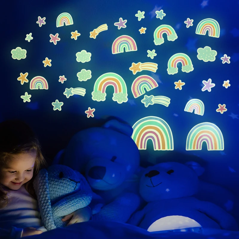 Cartoon Rainbow Luminous Wall Stickers Glow In The Dark For Baby Kid Rooms Nursery Home Decoration Decal
Cartoon Rainbow Luminous Wall Stickers Glow In The Dark For Baby Kid Rooms Nursery Home Decoration Decal