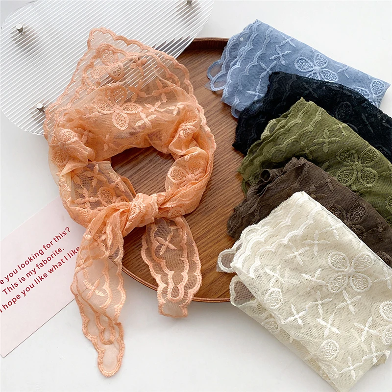 Embroidered Triangle Transparent Lace Scarf Women Summer Long Wraps Scarf Shawl Bandana Handkerchief Neck Decoration Neckwear
Embroidered Triangle Transparent Lace Scarf Women Summer Long Wraps Scarf Shawl Bandana Handkerchief Neck Decoration Neckwear