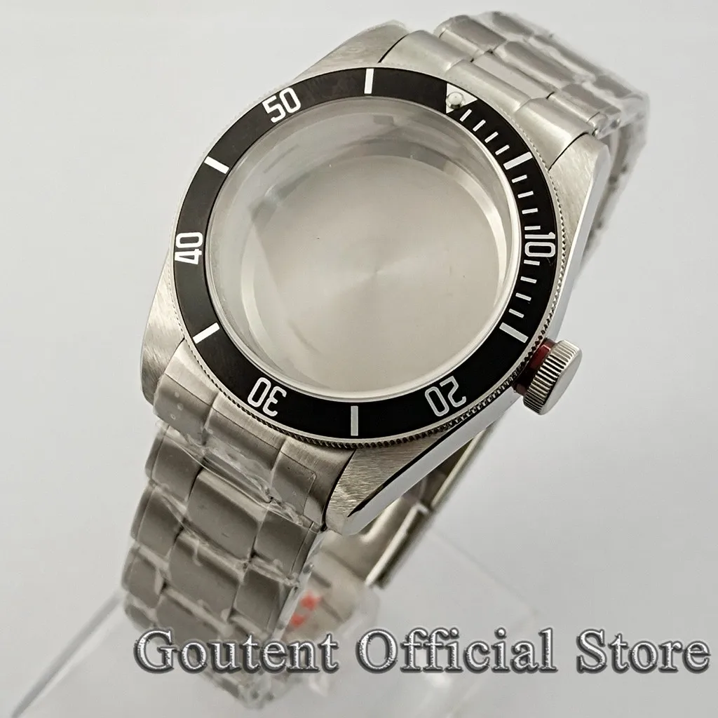 Goutent New 41mm Silver Sapphire Glass Watch Case With Strap Fit NH35 NH36 ETA2824 PT5000 Seagull ST2130 Automatic Movement
Goutent New 41mm Silver Sapphire Glass Watch Case With Strap Fit NH35 NH36 ETA2824 PT5000 Seagull ST2130 Automatic Movement