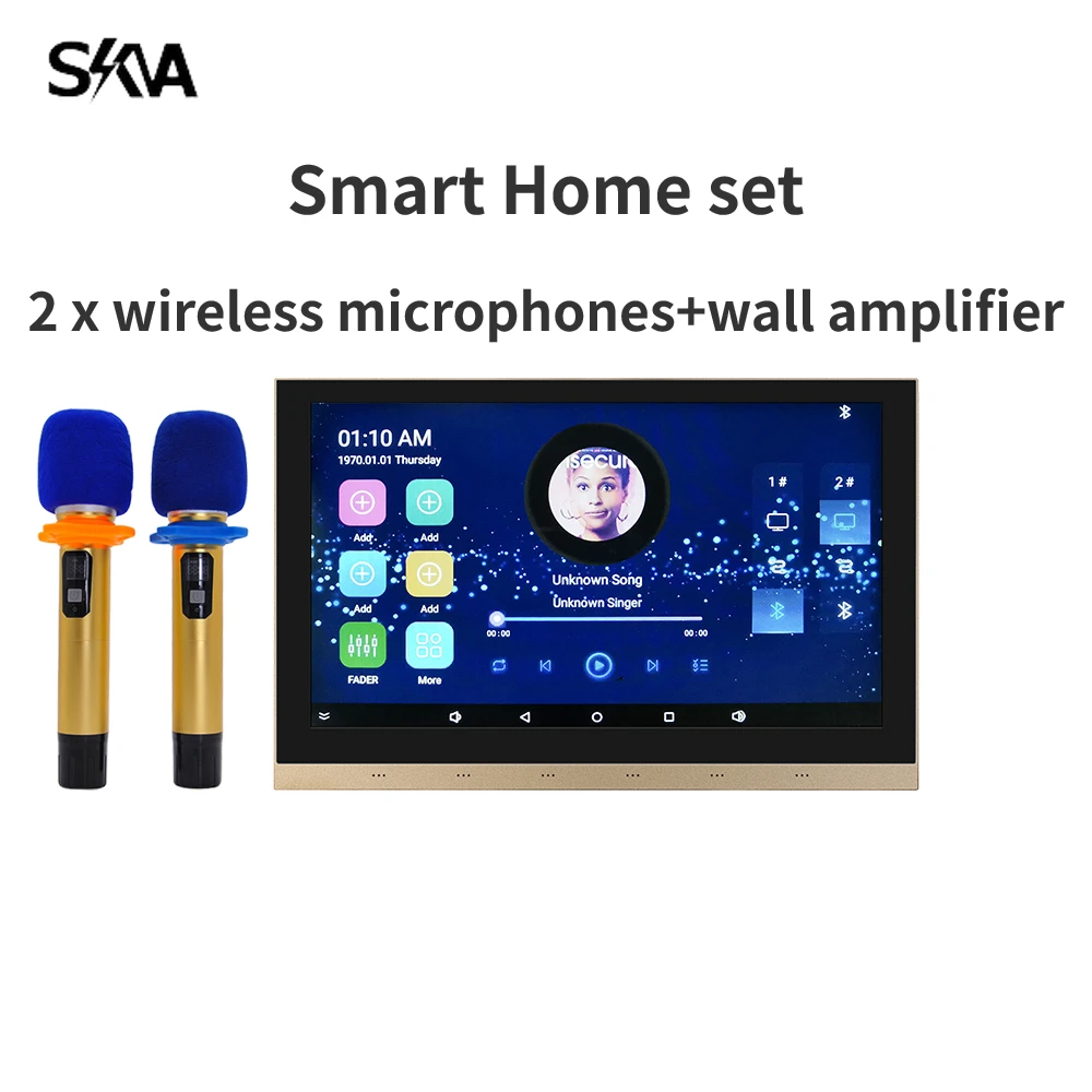 10 inch Home Theater Audio Amplifier Android 5.1 WiFi Bluetooth Amplifier Smart Home Background Music Player with Wireless Mic
10 inch Home Theater Audio Amplifier Android 5.1 WiFi Bluetooth Amplifier Smart Home Background Music Player with Wireless Mic