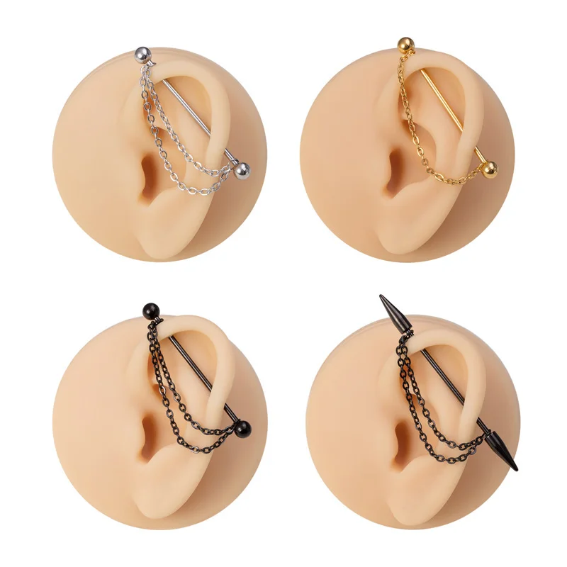 1pc Surgical Steel Industrial Piercing Barbell with Chain Cartilage Earrings Long Ear Stud Helix for Women Men Body Jewelry 38mm
1pc Surgical Steel Industrial Piercing Barbell with Chain Cartilage Earrings Long Ear Stud Helix for Women Men Body Jewelry 38mm