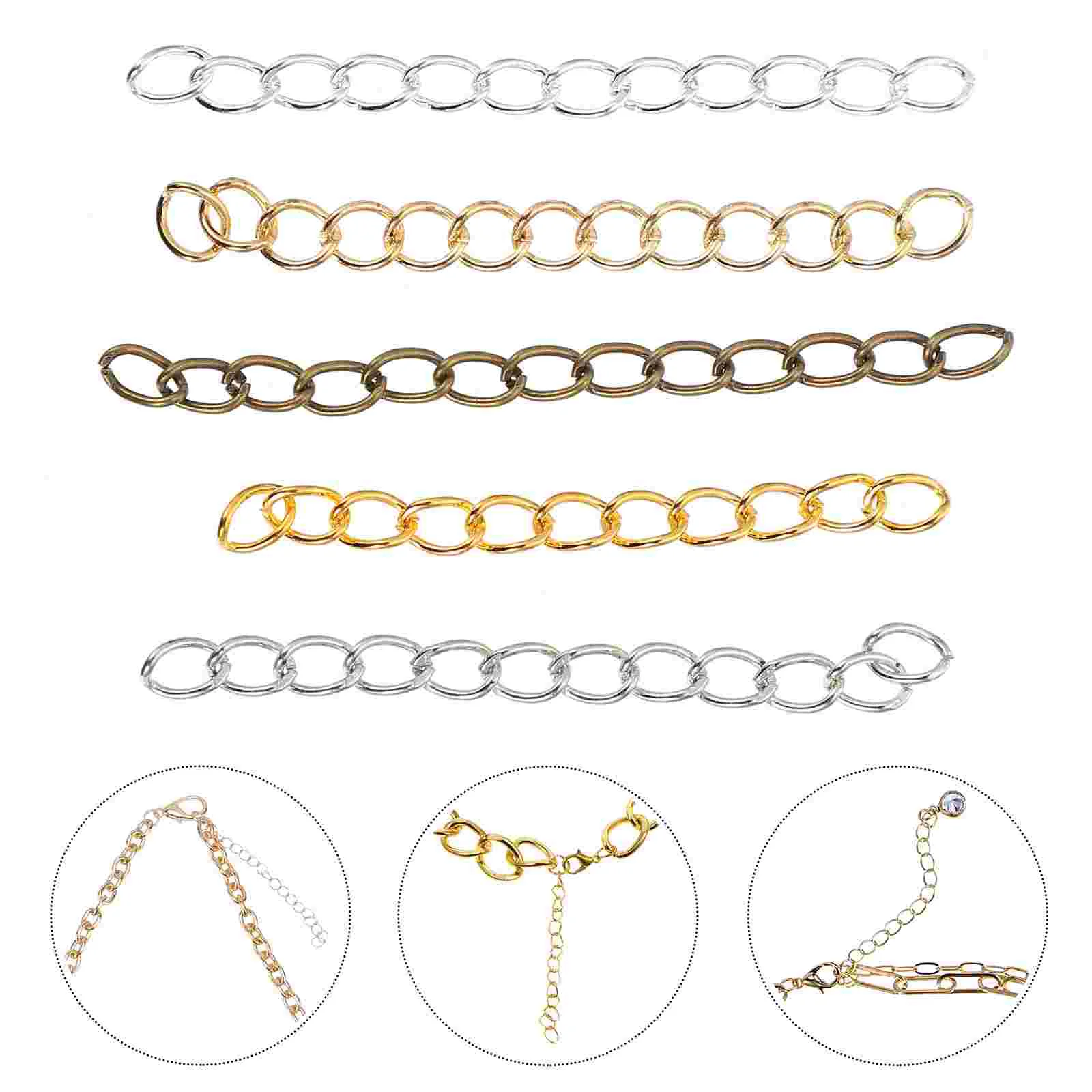 Adjustable Necklace Stainless Steel Adjustment Chain Sterling Silver Bracelet Extender Jewelry
Adjustable Necklace Stainless Steel Adjustment Chain Sterling Silver Bracelet Extender Jewelry