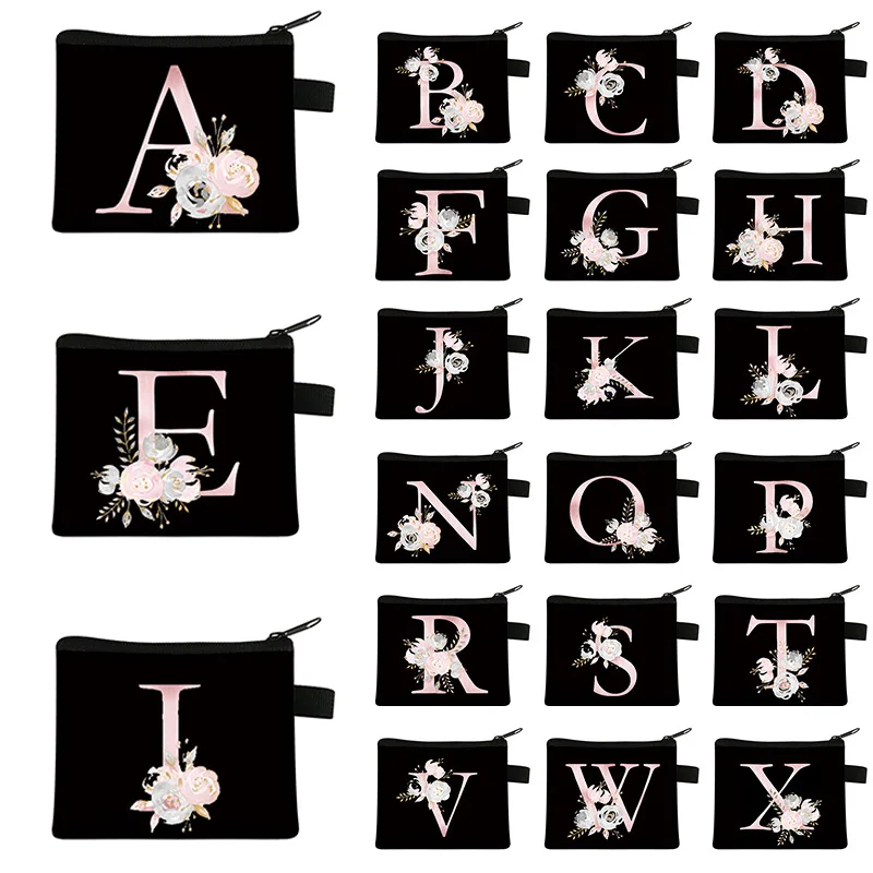 Letter Flower Print Pouch Card Holder Key Storage Bag Children Coin Purse Clutch Bag Lip Stick Holder Cute Pink Portable Zipper
Letter Flower Print Pouch Card Holder Key Storage Bag Children Coin Purse Clutch Bag Lip Stick Holder Cute Pink Portable Zipper
