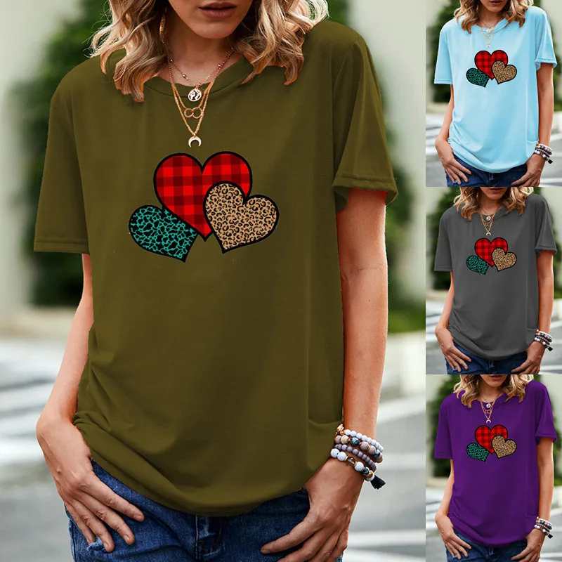 Hot Sell Europe and United States Valentine's Day Love Printed Women's Round Neck Printed T-shirt Fashionable Girl Tshirt tops
Hot Sell Europe and United States Valentine's Day Love Printed Women's Round Neck Printed T-shirt Fashionable Girl Tshirt tops