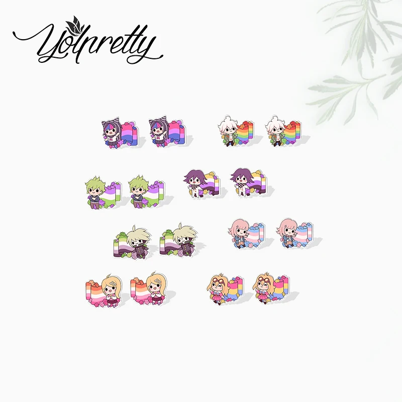2022 New Arrival Cute Danganronpa Anime Characters with Pride Flag Epoxy Stud Earrings Handcraft Acrylic Earrings
2022 New Arrival Cute Danganronpa Anime Characters with Pride Flag Epoxy Stud Earrings Handcraft Acrylic Earrings