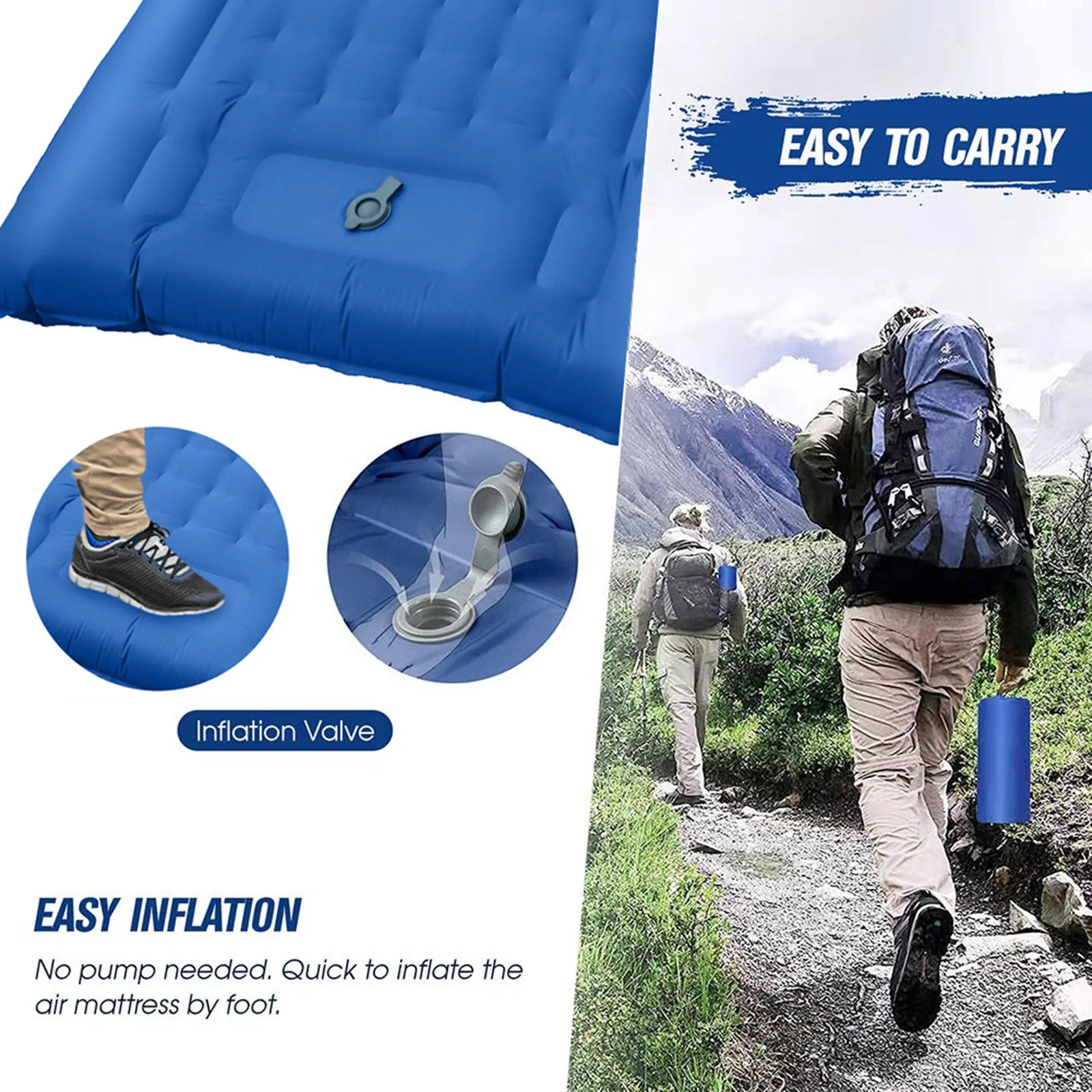 Inflatable Mattress Ultra-Thick Camping Sleeping Pad Folding Air Mattress Inflatable Sleeping Mat Foot Pump Camping Hiking Parts
Inflatable Mattress Ultra-Thick Camping Sleeping Pad Folding Air Mattress Inflatable Sleeping Mat Foot Pump Camping Hiking Parts