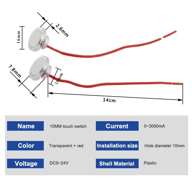 10mm Touch Switch Room Bedside Table Lamp Dimming Touch Head Floor Lamp Light Touch Switch Connector
10mm Touch Switch Room Bedside Table Lamp Dimming Touch Head Floor Lamp Light Touch Switch Connector
