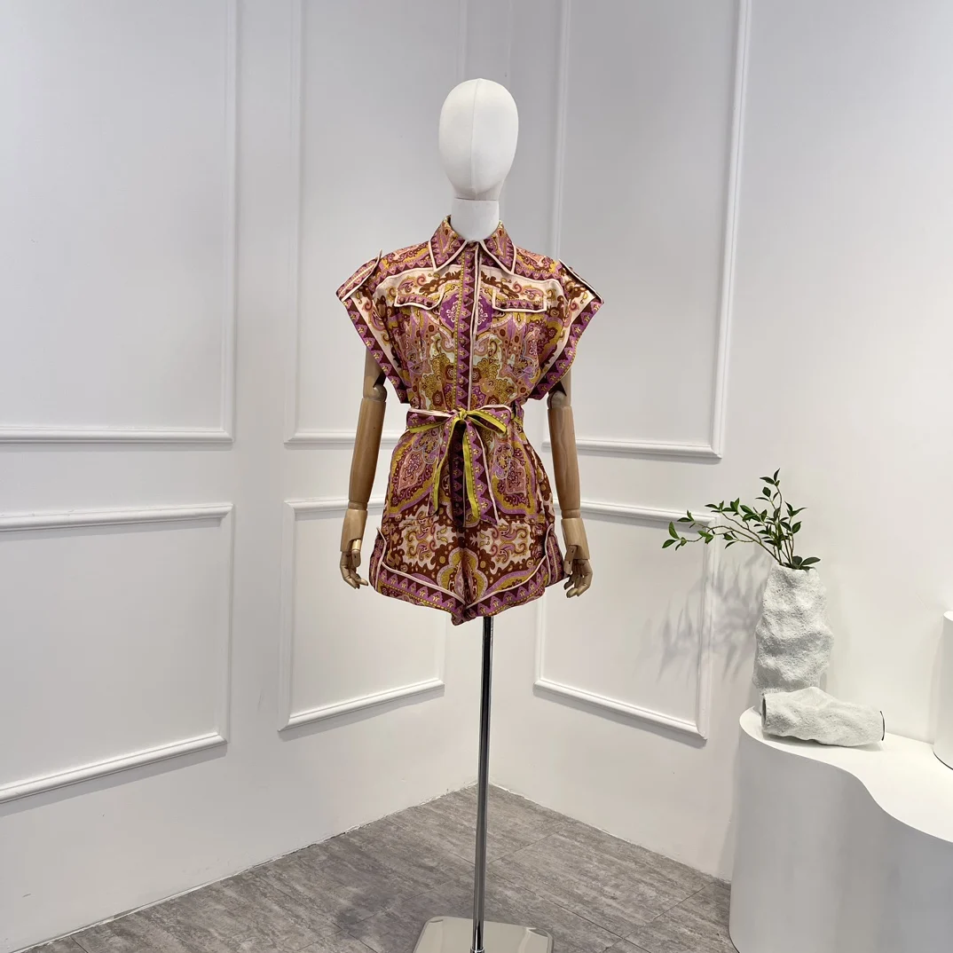 2023 New Collection Top Quality Pure Linen Paisley Printing Tassel Beach Style Women Playsuits
2023 New Collection Top Quality Pure Linen Paisley Printing Tassel Beach Style Women Playsuits