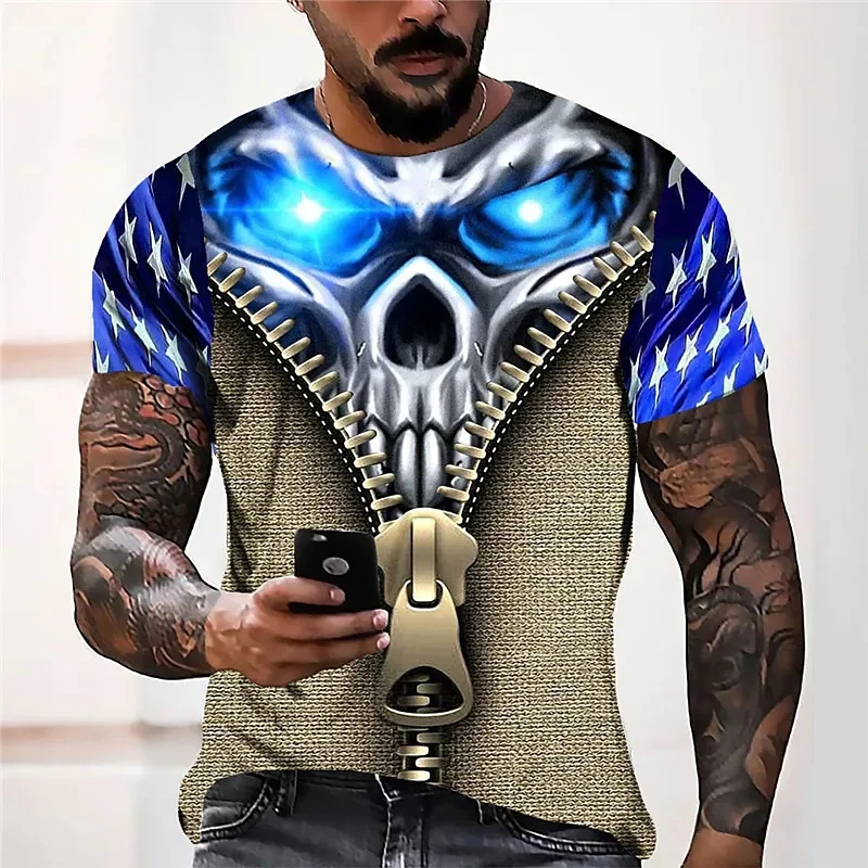 Vintage T-shirt, 3D embossed men's skull, round neck hip-hop shirt, casual terror T-shirt, Harajuku large loose comfortable T-shirt
Vintage T-shirt, 3D embossed men's skull, round neck hip-hop shirt, casual terror T-shirt, Harajuku large loose comfortable T-shirt