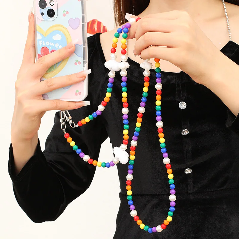 Colorful Rainbow Beads Mobile Phone Lanyards Beaded Cloud Cell Phone Necklace Acrylic Beads Crossbody Phone Case Hanging Cord
Colorful Rainbow Beads Mobile Phone Lanyards Beaded Cloud Cell Phone Necklace Acrylic Beads Crossbody Phone Case Hanging Cord