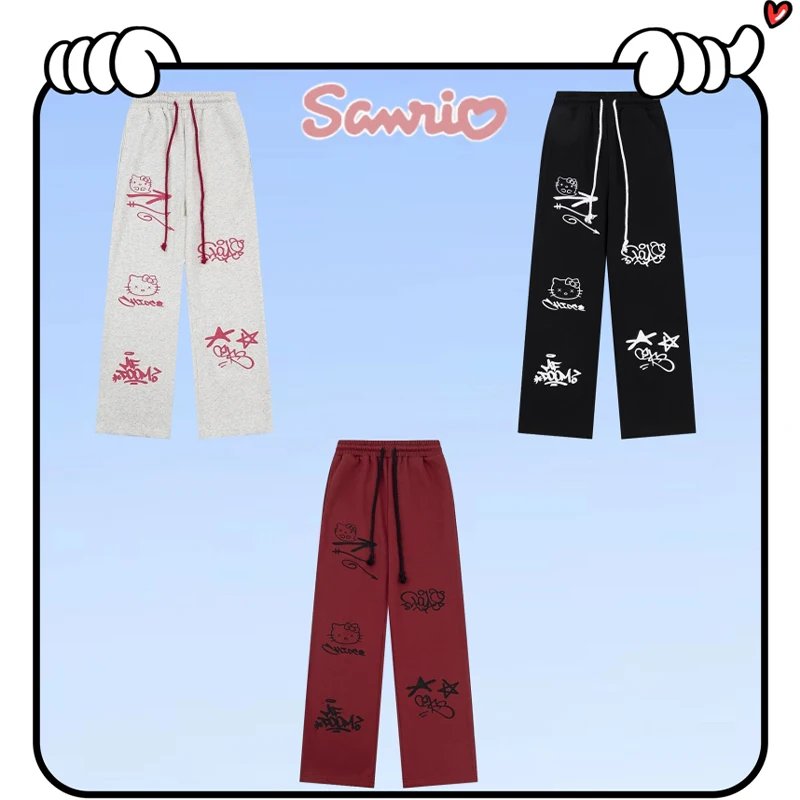 Новые стильные женские хлопковые прямые брюки Sanrio Hellokitty в повседневном стиле с высокой талией, милые свободные брюки
Новые стильные женские хлопковые прямые брюки Sanrio Hellokitty в повседневном стиле с высокой талией, милые свободные брюки