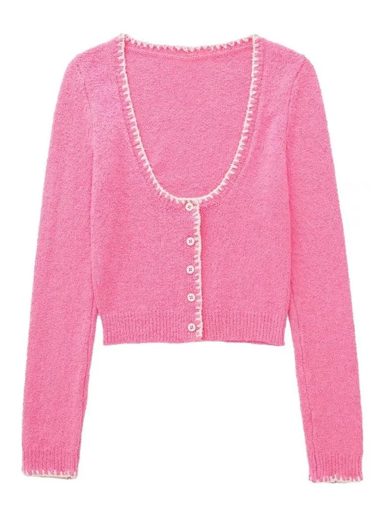 TRAF Women 2022 Fashion Contrast Trim Cropped Knit Cardigan Sweater Vintage Long Sleeve Button-up Female Outerwear Streetwear
TRAF Women 2022 Fashion Contrast Trim Cropped Knit Cardigan Sweater Vintage Long Sleeve Button-up Female Outerwear Streetwear