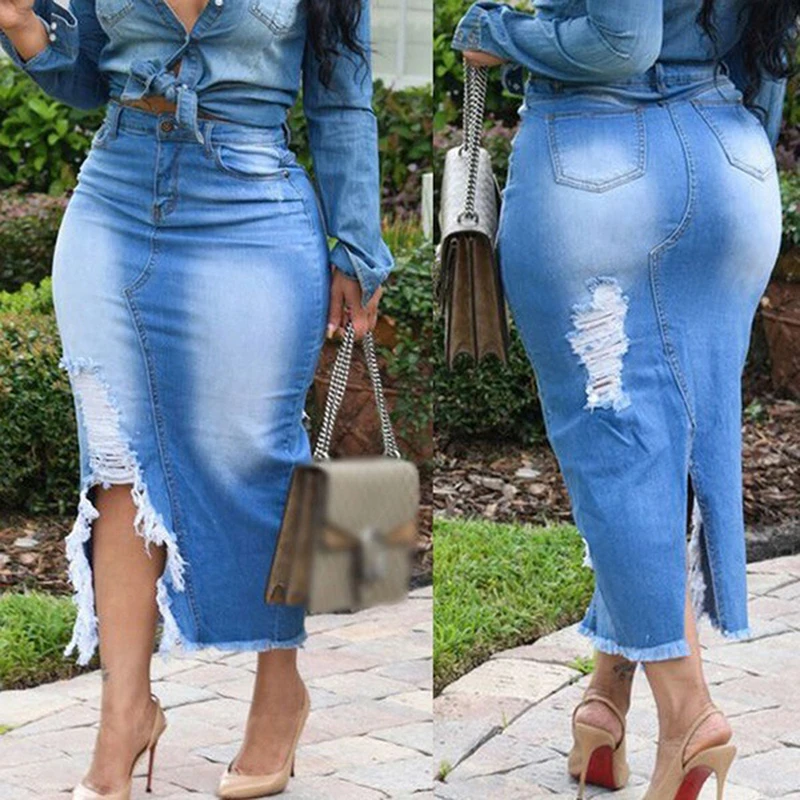 Sexy Denim Skirts Women 2022 Fashion Split Mid Calf Length Skirts Vintage Pocket Blue Saia Ladies High Waist Midi Skirt
Sexy Denim Skirts Women 2022 Fashion Split Mid Calf Length Skirts Vintage Pocket Blue Saia Ladies High Waist Midi Skirt
