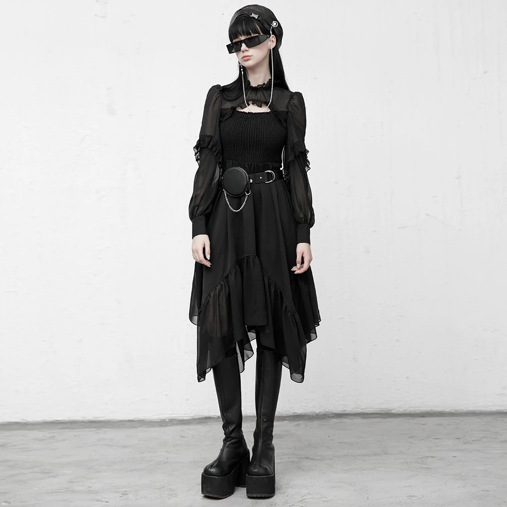 PUNKRAVE Women's Gothic Printed Chiffon Long Dress Steet Style Sexy Playful Irregular Thick Long Sleeve Dresses
PUNKRAVE Women's Gothic Printed Chiffon Long Dress Steet Style Sexy Playful Irregular Thick Long Sleeve Dresses