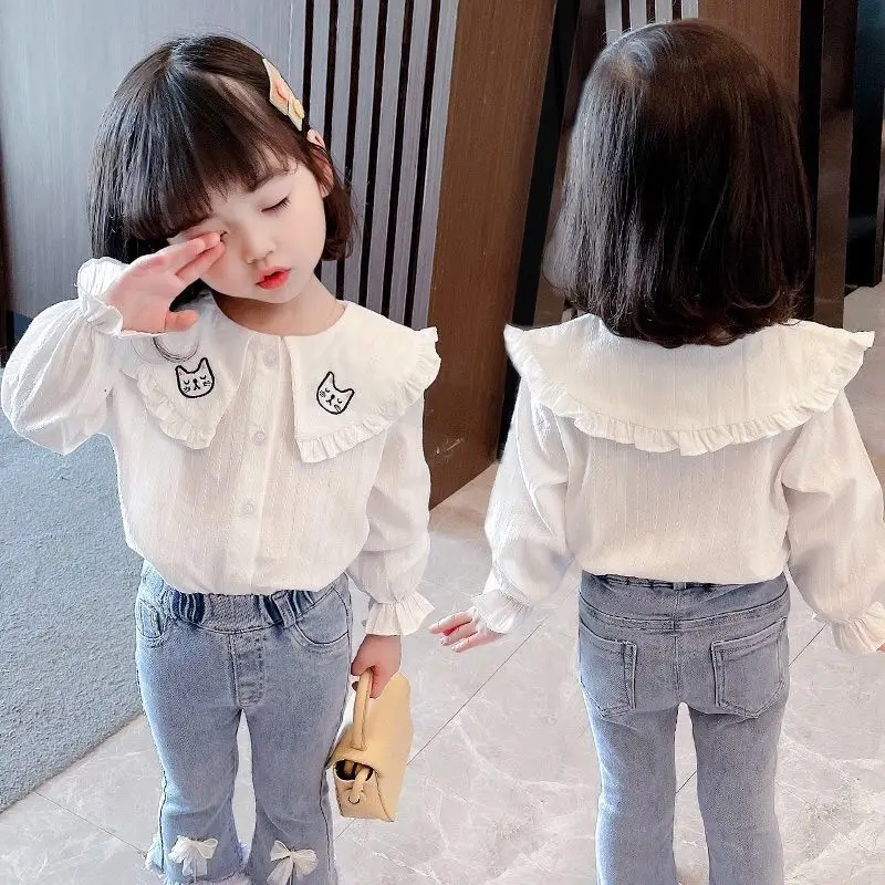 2022 Spring New Girls Shirts Kids Bottoming Shirts, White Shirts Doll Collars Middle and Small Kids Tops Boutique Kids Clothing
2022 Spring New Girls Shirts Kids Bottoming Shirts, White Shirts Doll Collars Middle and Small Kids Tops Boutique Kids Clothing