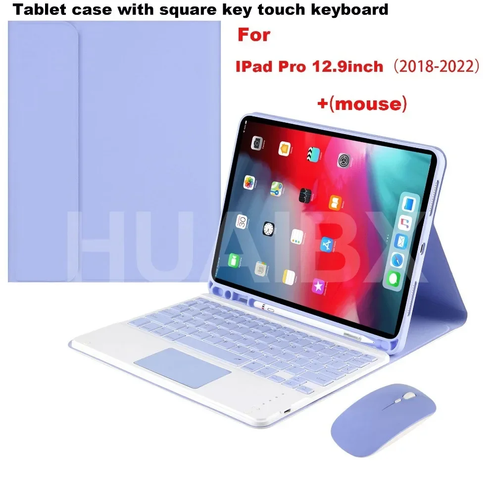 Suitable for IPad Pro 12.9in (2018/2020/2021/2022) Tablet Case + Detachable Bluetooth Square Key Touch Keyboard + Wireless Mouse
Suitable for IPad Pro 12.9in (2018/2020/2021/2022) Tablet Case + Detachable Bluetooth Square Key Touch Keyboard + Wireless Mouse