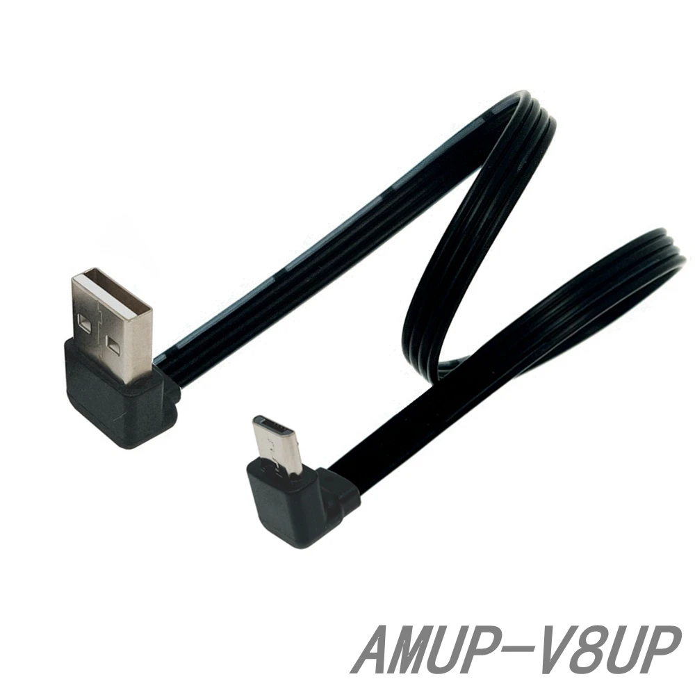 

Up & Down & Links & Rechts Abgewinkelt 90 Grad USB Micro USB Stecker auf USB männlichen Data kabel 25cm 50cm