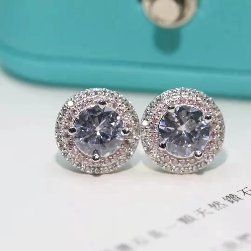 Luxury 925 Sterling Silver Round Diamond Stud Earring for Women Vintage Claw Stone Setting Wedding Party Jewelry
Luxury 925 Sterling Silver Round Diamond Stud Earring for Women Vintage Claw Stone Setting Wedding Party Jewelry