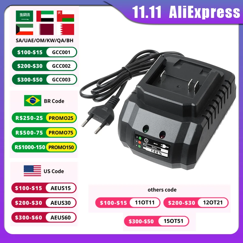 Charger for 18V 21V Makita Model Lithium Battery Apply to Cordless Drill Angle Grinder Spray Gun Electric Blower Power Tools
Charger for 18V 21V Makita Model Lithium Battery Apply to Cordless Drill Angle Grinder Spray Gun Electric Blower Power Tools