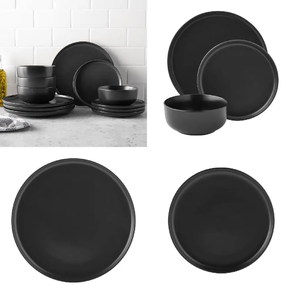 

Роскошный современный набор посуды из черной глины Ale из 12 предметов-коричневая матовая отделка, можно мыть в посудомоечной машине и в микроволновой печи.