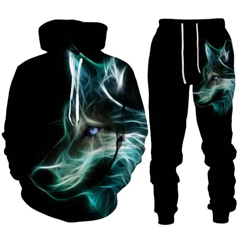 Men's animal wolf Hoodie 3D Printed Hoodie Suit Male Casual Sweatshirts Sweatpants Men Tracksuit Set Fashion Men's Clothing Suit
Men's animal wolf Hoodie 3D Printed Hoodie Suit Male Casual Sweatshirts Sweatpants Men Tracksuit Set Fashion Men's Clothing Suit
