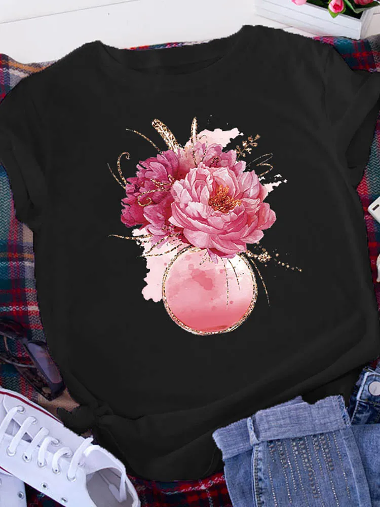 Woman Print T-shirt Flowers Summer Casual Basis Crewneck Flower Pot Short Sleeve Female T-shirt Graphic printing Tshirt Tee Tops
Woman Print T-shirt Flowers Summer Casual Basis Crewneck Flower Pot Short Sleeve Female T-shirt Graphic printing Tshirt Tee Tops