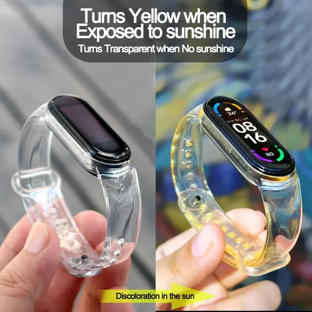 2022NEW Watch Band For Xiaomi Mi Band 3 4 5 6 Silicone Transparent Strap Color changing by light Replacement Wristband
2022NEW Watch Band For Xiaomi Mi Band 3 4 5 6 Silicone Transparent Strap Color changing by light Replacement Wristband
