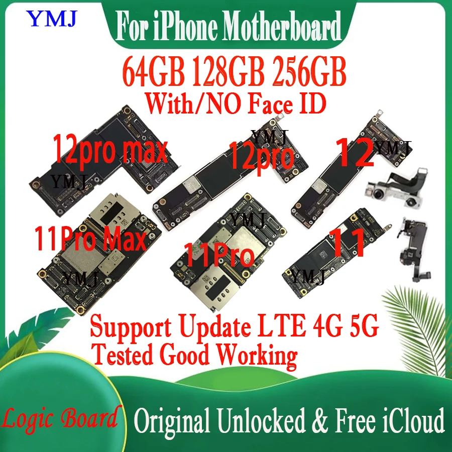 Original For IPhone11 Pro Max 12 Pro Max Motherboard Unlocked Free iCloud Logic Board IOS Update Mainboard No ID Account Plate
Original For IPhone11 Pro Max 12 Pro Max Motherboard Unlocked Free iCloud Logic Board IOS Update Mainboard No ID Account Plate