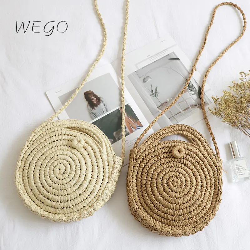 Simple Woven Circular Handbag Japan Beach Grass Woven Bag Leisure Vacation Single Crossbody Straw Bags
Simple Woven Circular Handbag Japan Beach Grass Woven Bag Leisure Vacation Single Crossbody Straw Bags