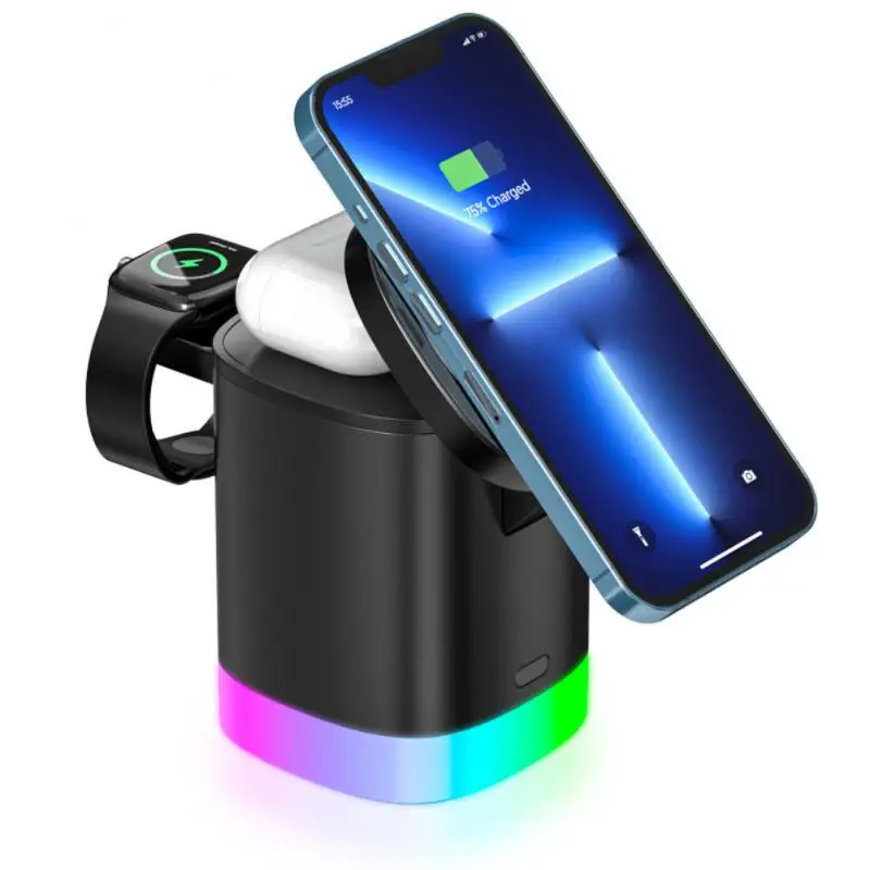 Магнитная док-станция 15 Вт, зарядная станция 3-в-1 с Rgb-подсветкой, беспроводное зарядное устройство, аксессуары для телефона, складной
Магнитная док-станция 15 Вт, зарядная станция 3-в-1 с Rgb-подсветкой, беспроводное зарядное устройство, аксессуары для телефона, складной