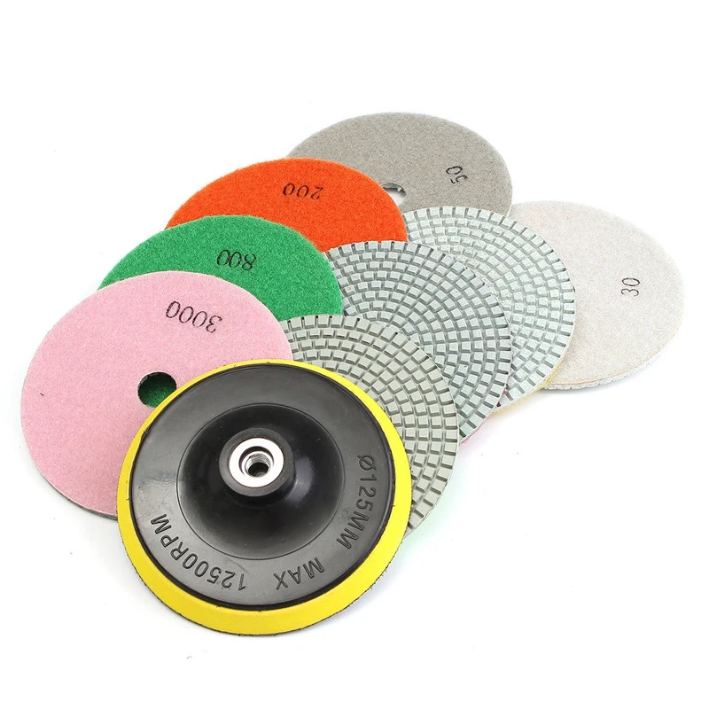 9Pcs/Set 5 Inch Diamond Polishing Pad Set Granite Marble Concrete Stone Tile Wet Dry for Granite Concrete Marble Stone Tiles 
9Pcs/Set 5 Inch Diamond Polishing Pad Set Granite Marble Concrete Stone Tile Wet Dry for Granite Concrete Marble Stone Tiles
