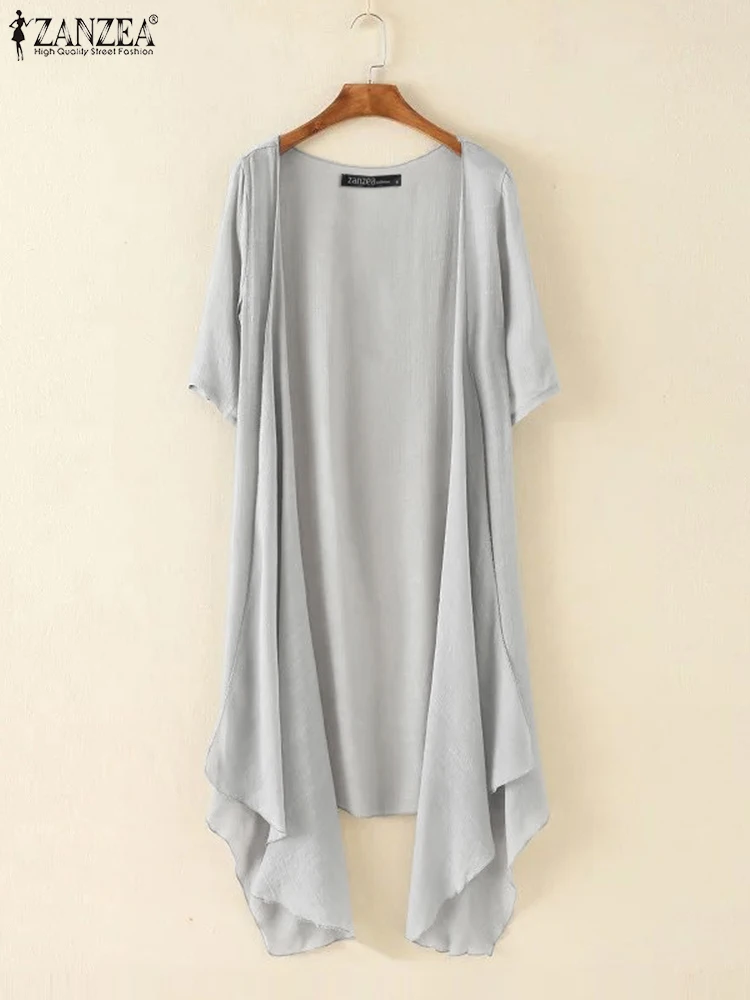 2023 ZANZEA Summer Cardigan Kimonos Women Vintage V Neck Half Sleeve Blouse Causal Solid Long Shirt Female Holiday Tops Chemise
2023 ZANZEA Summer Cardigan Kimonos Women Vintage V Neck Half Sleeve Blouse Causal Solid Long Shirt Female Holiday Tops Chemise