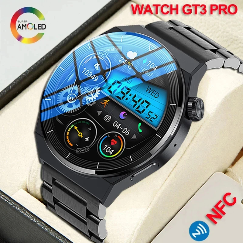 2023 NFC Smart Watch Men AMOLED 390*390 HD Screen GT3 Pro Watch Bluetooth Call Local Music Men Smartwatch For Huawei Xiaomi+Box
2023 NFC Smart Watch Men AMOLED 390*390 HD Screen GT3 Pro Watch Bluetooth Call Local Music Men Smartwatch For Huawei Xiaomi+Box