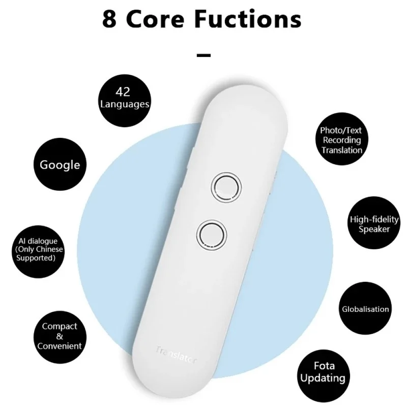 Portable Smart Voice Language Translator T4 Instant Two Way Voice Translator 42 Languages Translation For Business Travelling
Portable Smart Voice Language Translator T4 Instant Two Way Voice Translator 42 Languages Translation For Business Travelling