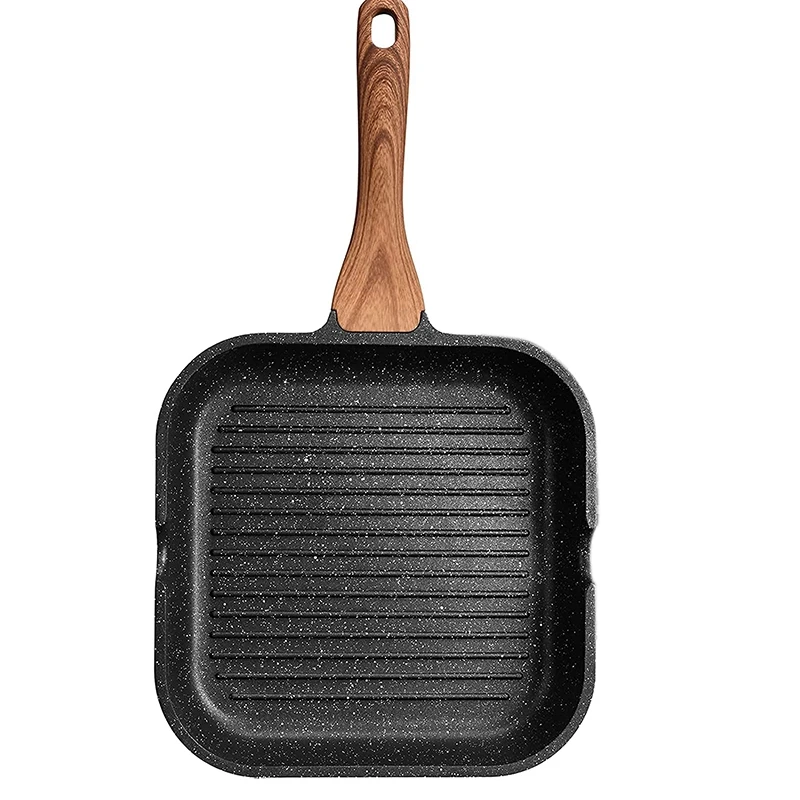 Grill Pan For Stove Tops Nonstick Square Griddle Pan Induction Steak Bacon Pan With Granite Coating, 10 Inch
Grill Pan For Stove Tops Nonstick Square Griddle Pan Induction Steak Bacon Pan With Granite Coating, 10 Inch