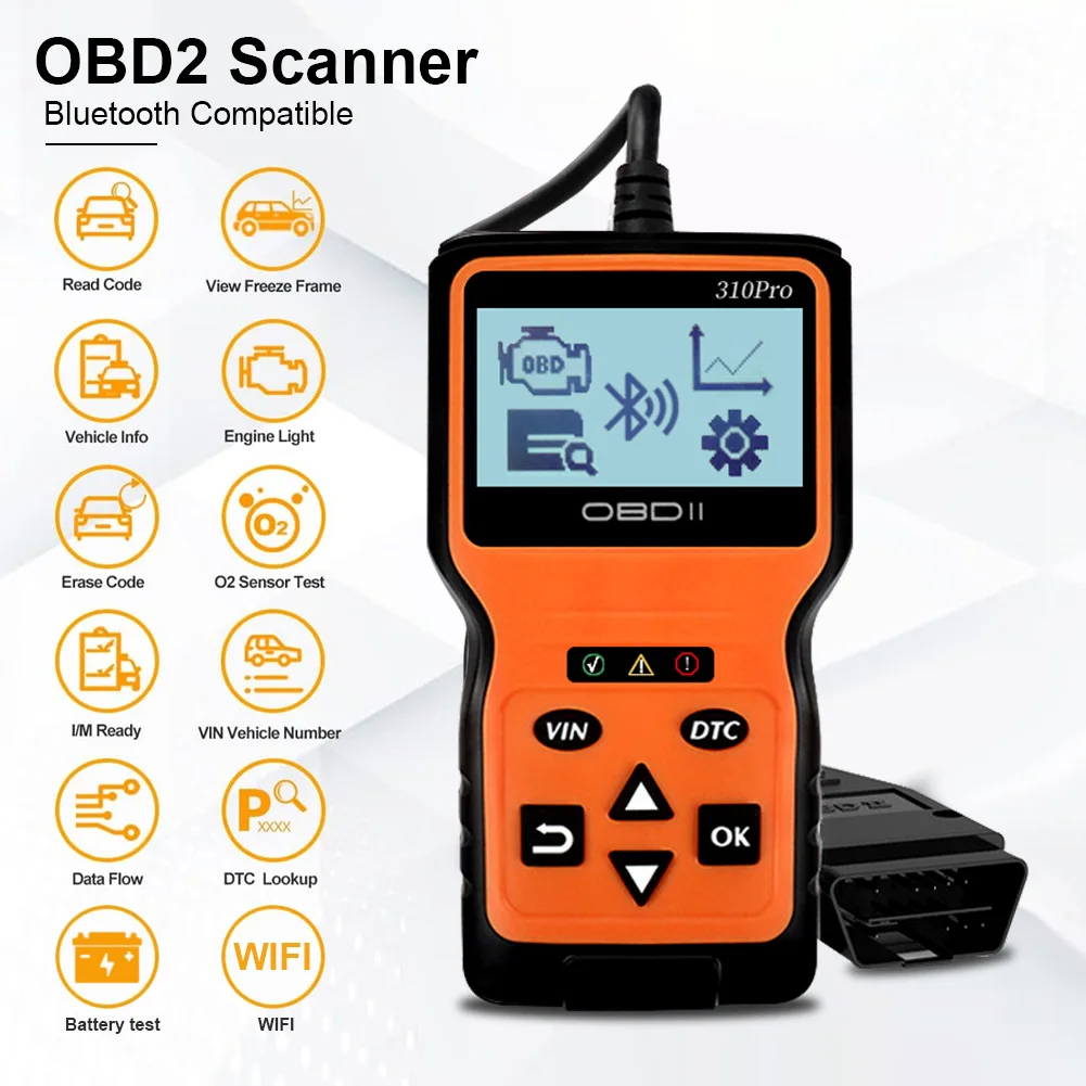 2023 обновленный V310Pro Bluetooth OBD2 сканер с ЖК-дисплеем считыватель кодов ошибок автомобиля Диагностика для всех транспортных средств OBDII с 1996 года
2023 обновленный V310Pro Bluetooth OBD2 сканер с ЖК-дисплеем считыватель кодов ошибок автомобиля Диагностика для всех транспортных средств OBDII с 1996 года