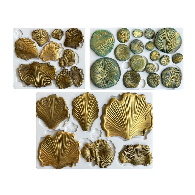 

3D Natural Ginkgo Biloba Silicone Mold DIY Fern Fungu Leaf Fudge Chocolate Jelly Cake Decor Baking Tools Clay Resin Craft Mould