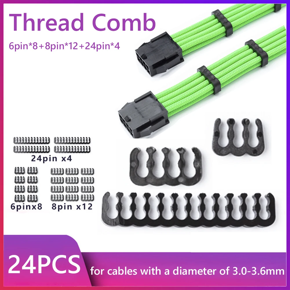 24pcs Cable Comb Organizer for 3.0-3.6mm PC Power Cables Wiring 6/8/24 Pin Computer Wire Management Clamp Clips
24pcs Cable Comb Organizer for 3.0-3.6mm PC Power Cables Wiring 6/8/24 Pin Computer Wire Management Clamp Clips