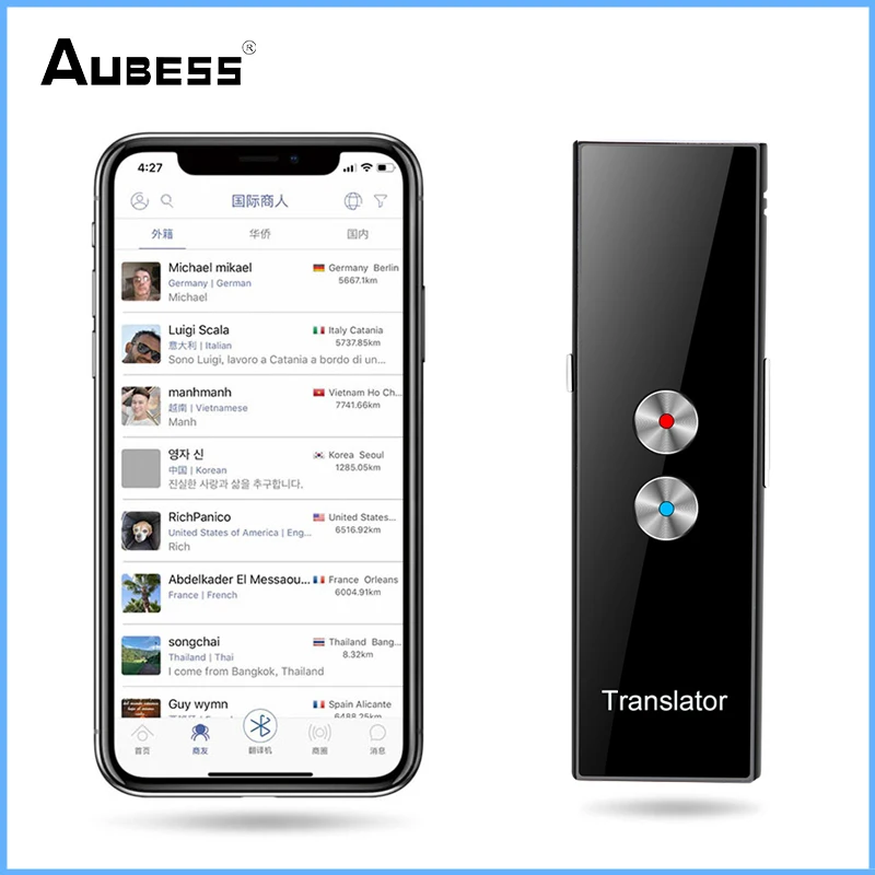 Portable Two-Way Real Time Intercom Translation Russian Spanish French Languages Translator 2-way Instant Translate 68 Languages
Portable Two-Way Real Time Intercom Translation Russian Spanish French Languages Translator 2-way Instant Translate 68 Languages