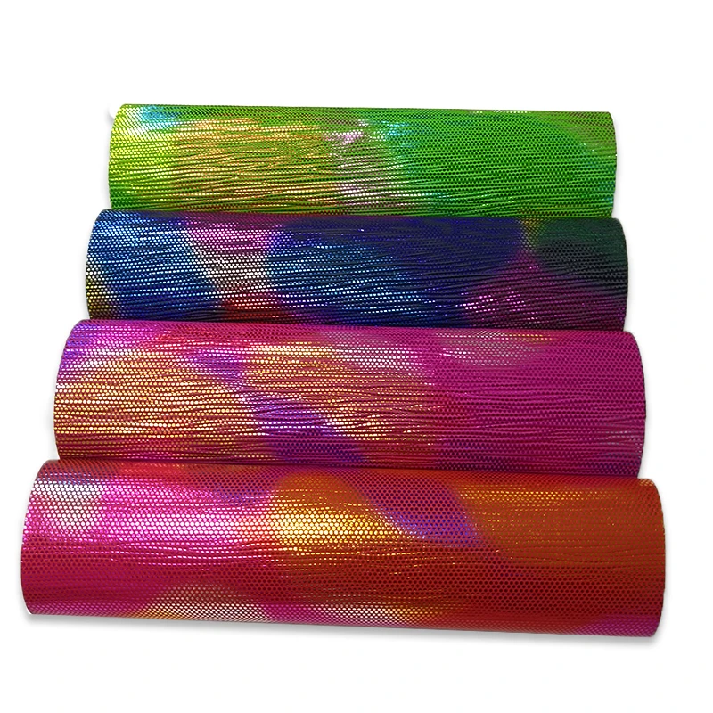 XHT-562 Laser Metallic Effect Colorful Iridescent PU Faux Leather Fabric Sheet for Decorative/DIY Accessories
XHT-562 Laser Metallic Effect Colorful Iridescent PU Faux Leather Fabric Sheet for Decorative/DIY Accessories