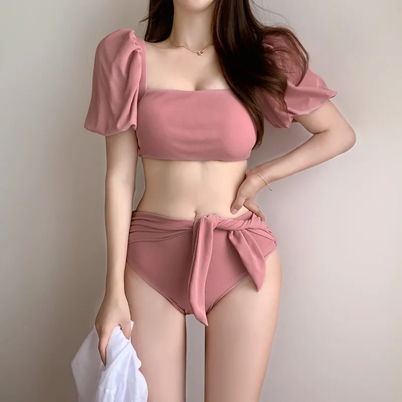 Korean Bandeau Bikini Set Women High Waisted Swimwear Sexy Swim Suit Push Up Biquini Short Sleeve Bathing Suit XL
Korean Bandeau Bikini Set Women High Waisted Swimwear Sexy Swim Suit Push Up Biquini Short Sleeve Bathing Suit XL